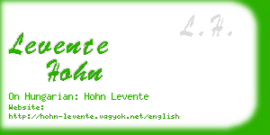 levente hohn business card